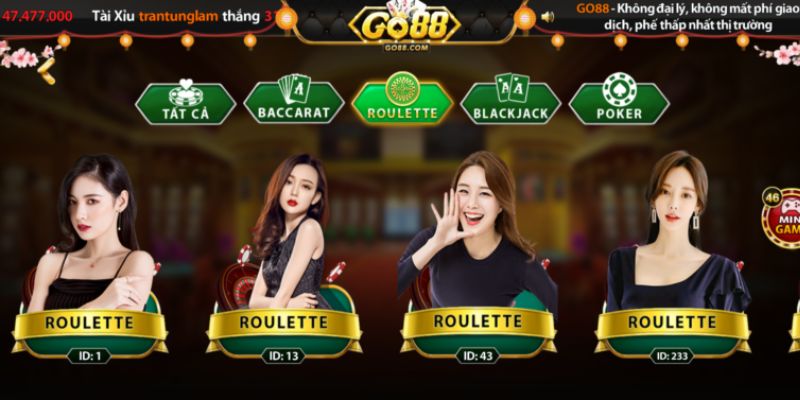 Cách chơi roulette tại GO88