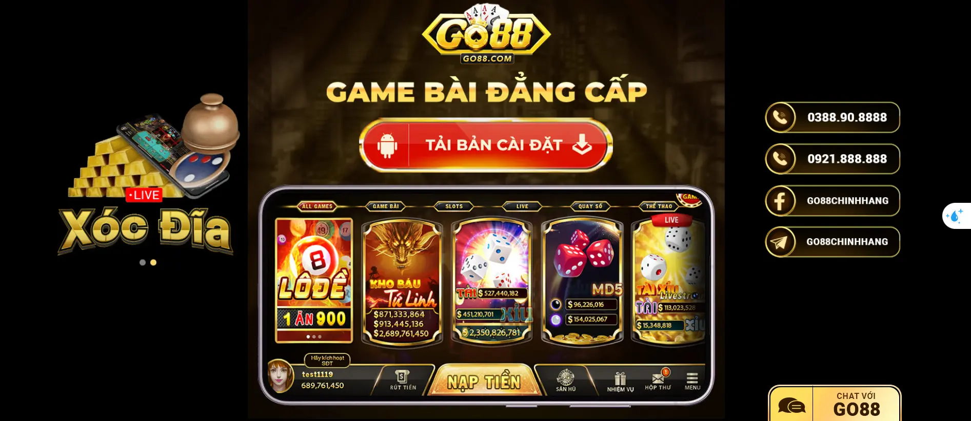 Trải nghiệm tải GO88