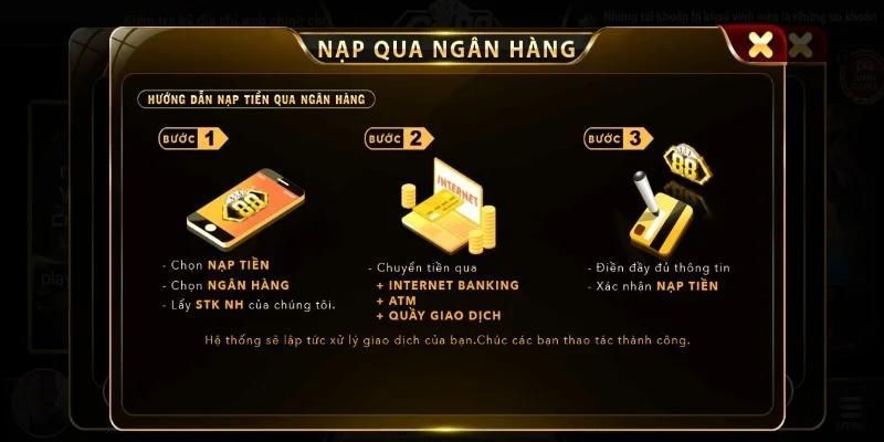 Cách nạp tiền GO88 android qua ngân hàng