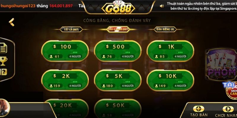 Kinh nghiệm chơi phỏm tại GO88 android